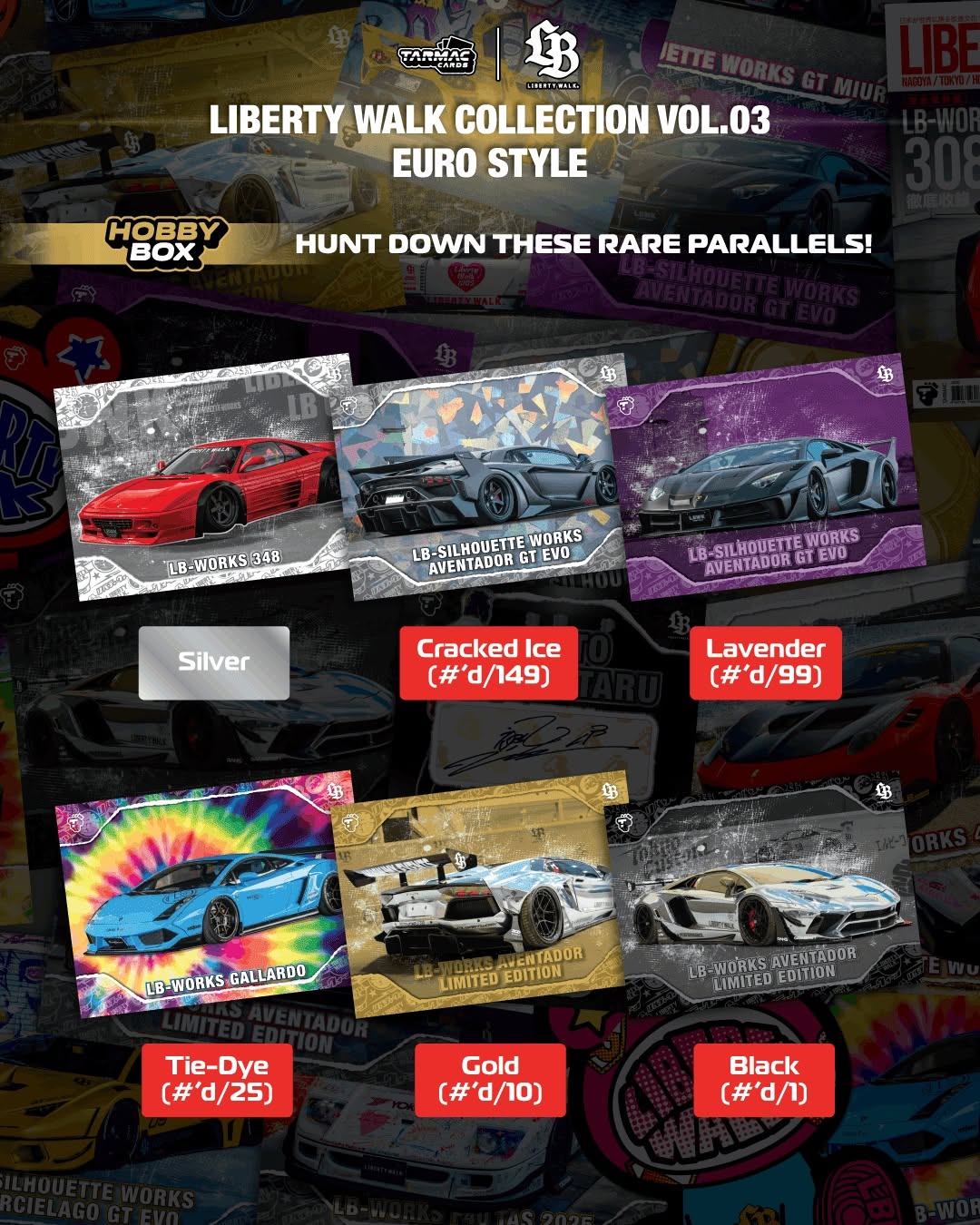 1:64 Tarmac Cards - Tarmac Cards Liberty Walk Collection Vol.03 Euro Style - Hobby Box 2027