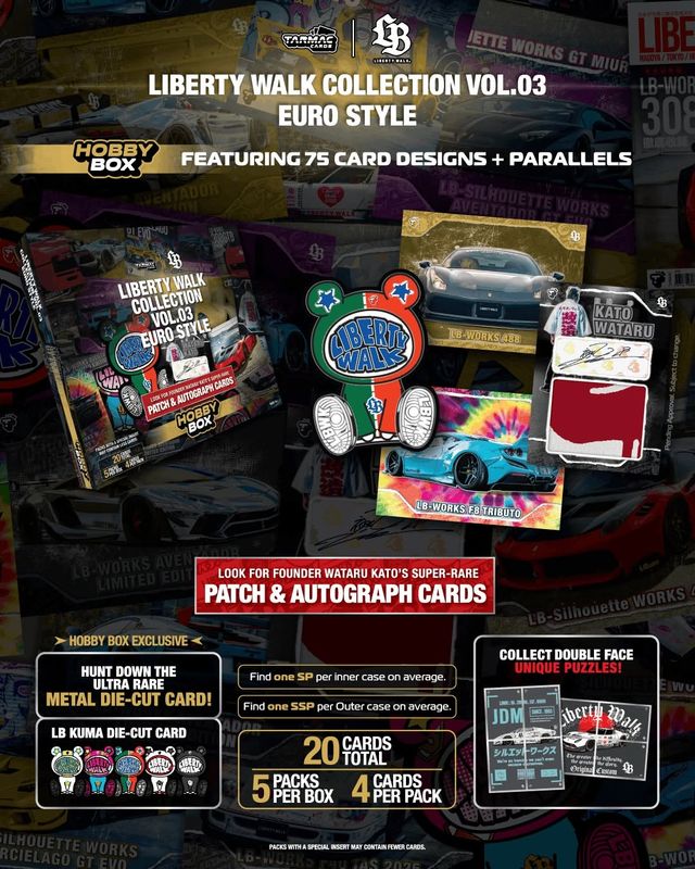 1:64 Tarmac Cards - Tarmac Cards Liberty Walk Collection Vol.03 Euro Style - Hobby Box 2027