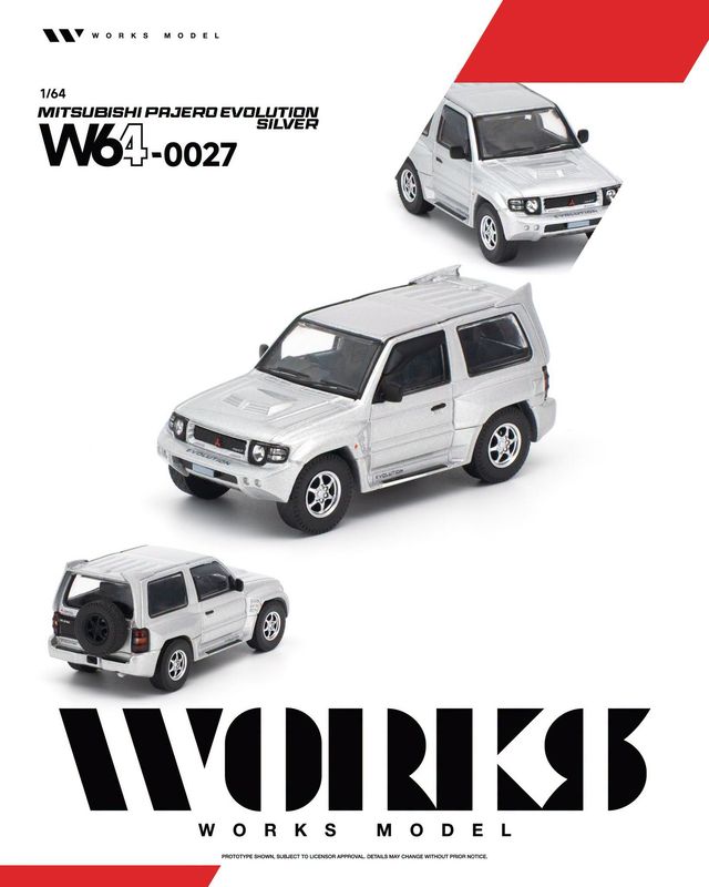 1:64 Works Model - Mitsubishi Pajero Evolution, silver