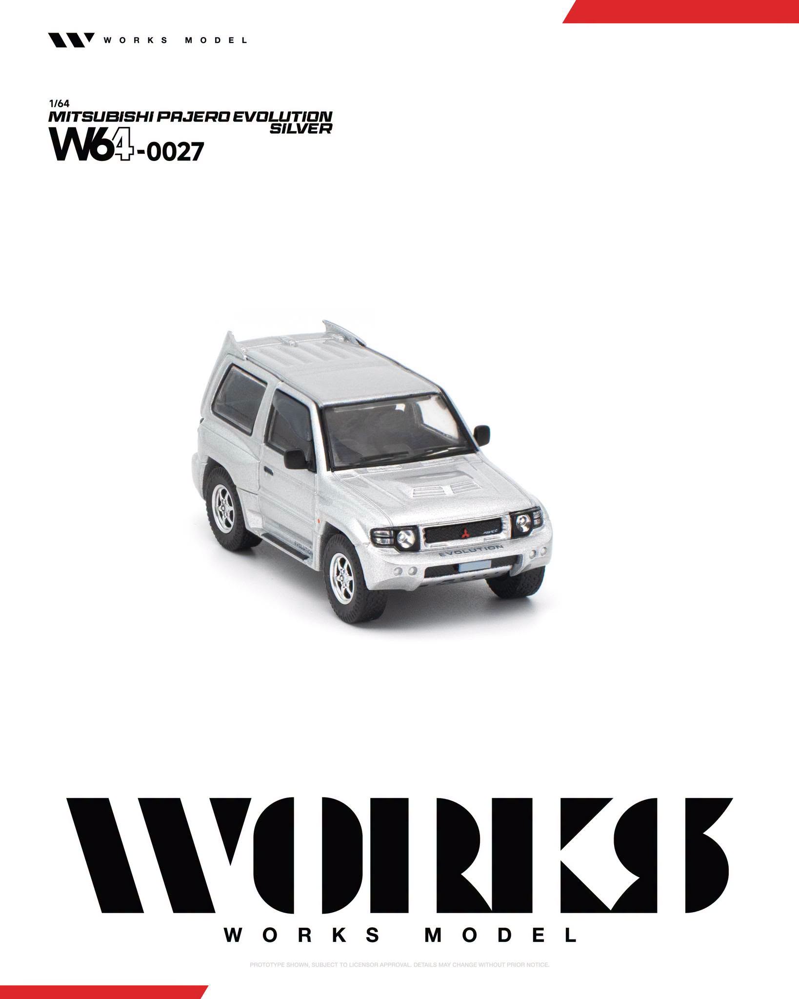 1:64 Works Model - Mitsubishi Pajero Evolution, silver
