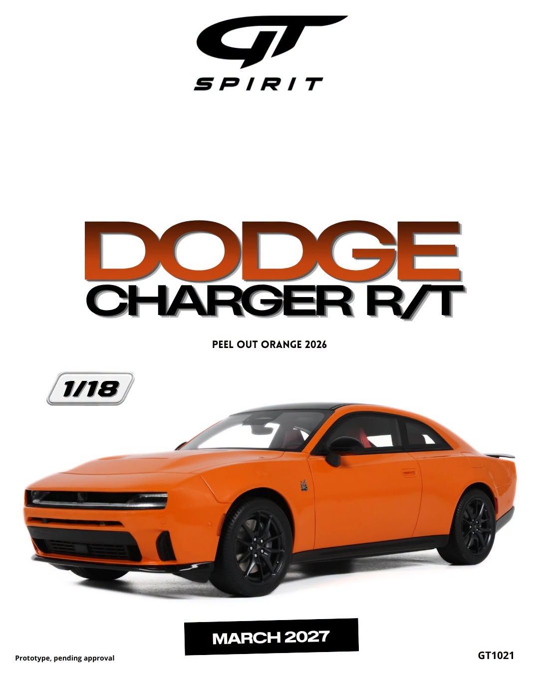 1:18 GT Spirit - 2026 Dodge Charger Daytona R/T Coupé Orange