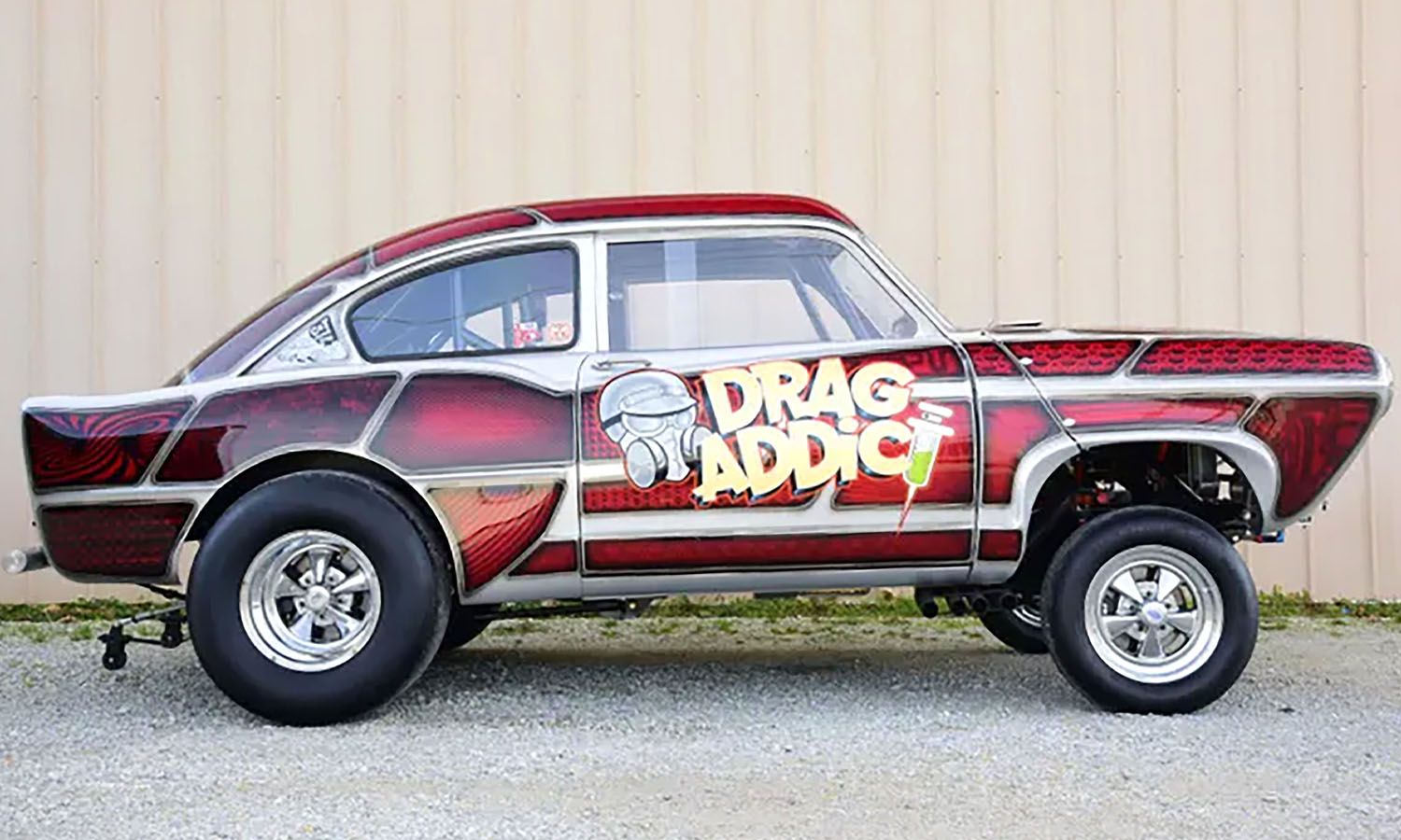 1:18 ACME - 1951 Henry J Gasser - Drag Addict Candy Maroon Metallic