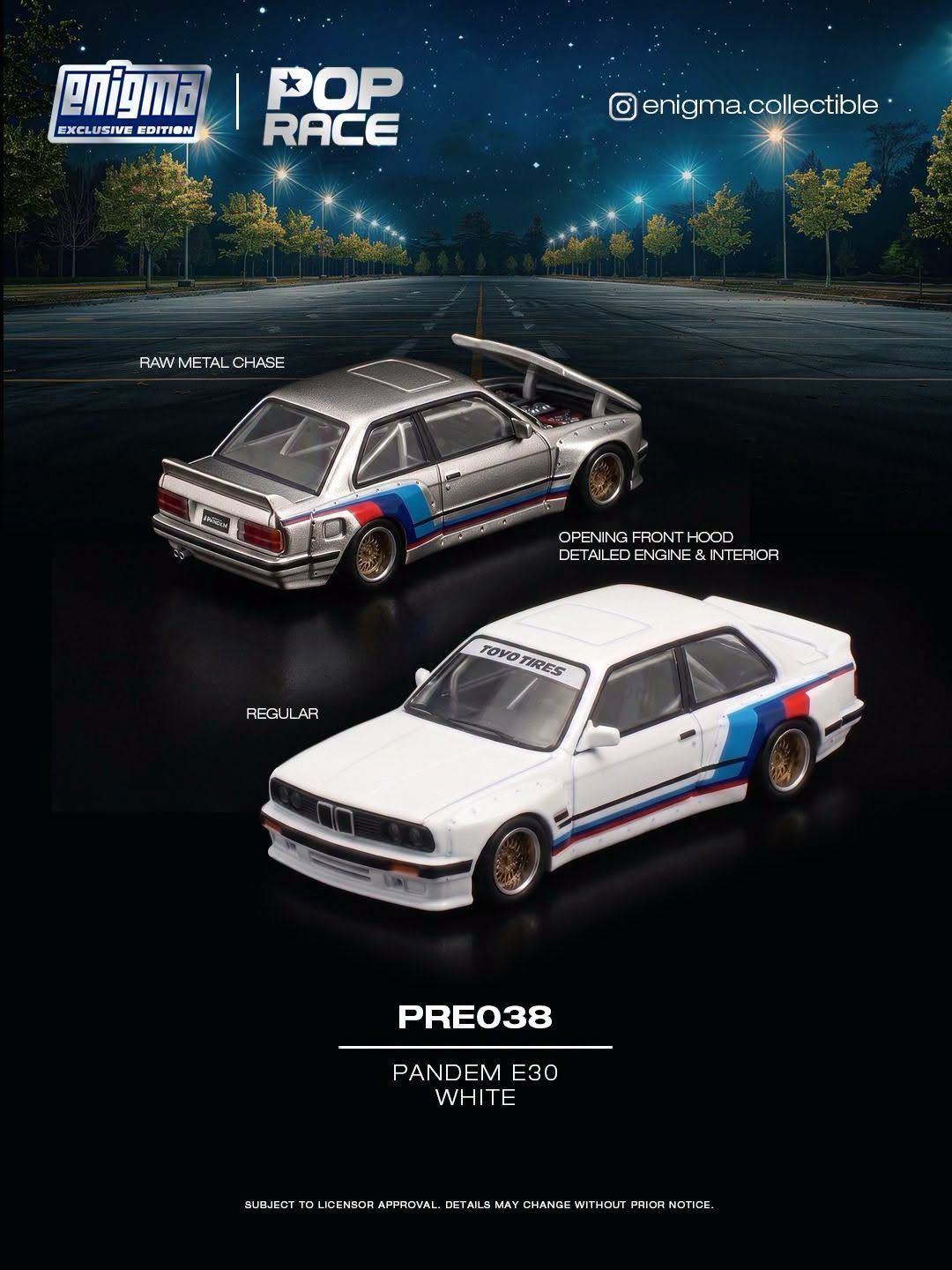 1:64 Pop Race Limited - Pandem E30, white *Enigma Exclusive*