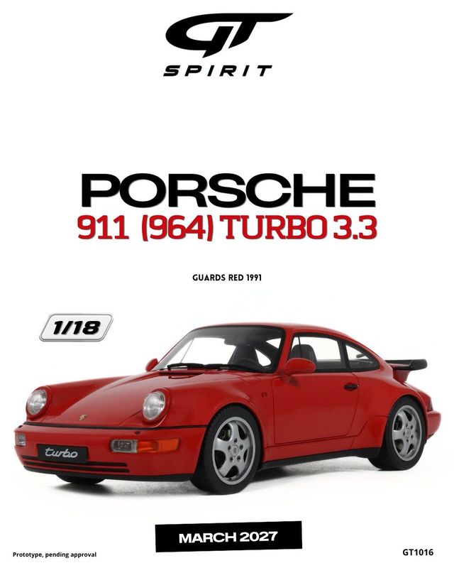 1:18 GT Spirit - 1991 Porsche 911 (964) 3.3 Turbo Coupé Rot 1:18 GT Spirit - 1991 Porsche 911 (964) 3.3 Turbo Coupé Rot