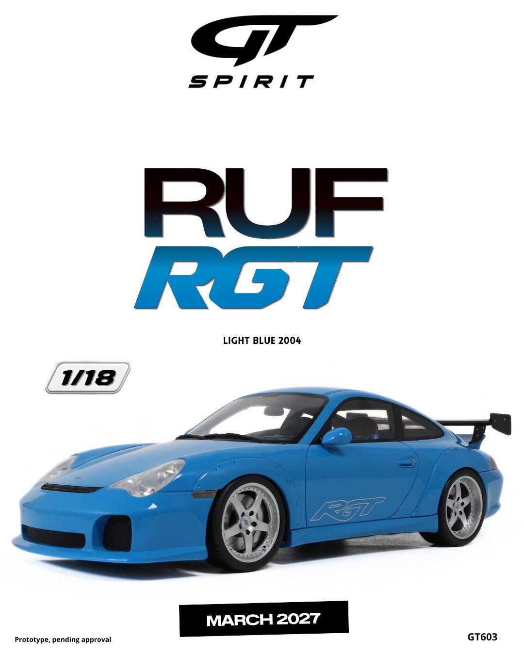 1:18 GT Spirit - 2004 Porsche 911 (996) RUF RGT Coupé Blau