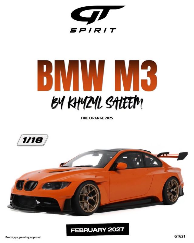 1:18 GT Spirit - 2025 BMW M3 (G80) by Khyzyl Saleem Coupé Fire Orange 1:18 GT Spirit - 2025 BMW M3 (G80) by Khyzyl Saleem Coupé Fire Orange