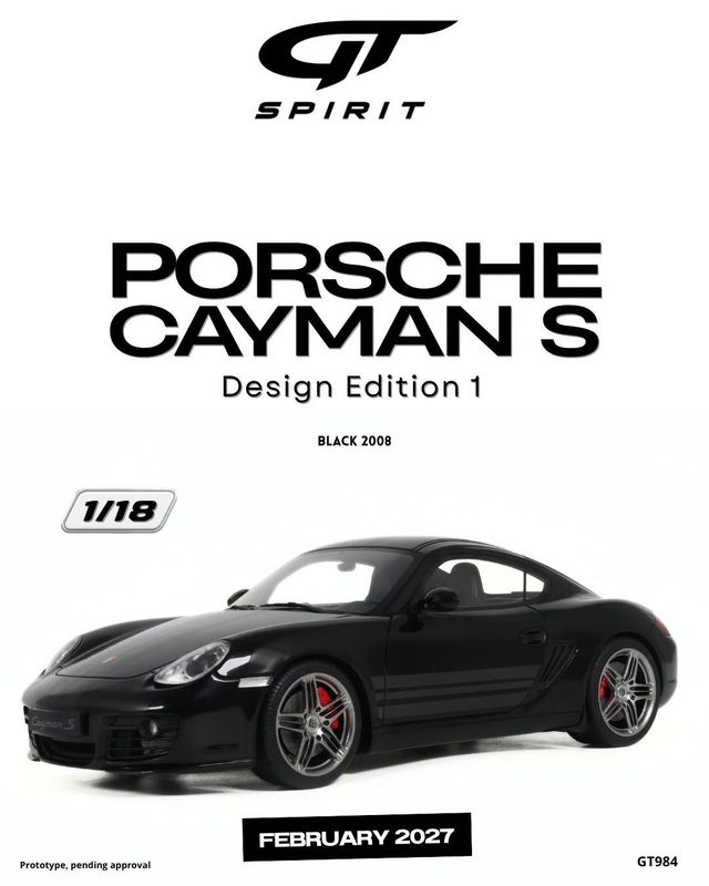 1:18 GT Spirit - 2008 Porsche Cayman S Coupé Schwarz 1:18 GT Spirit - 2008 Porsche Cayman S Coupé Schwarz