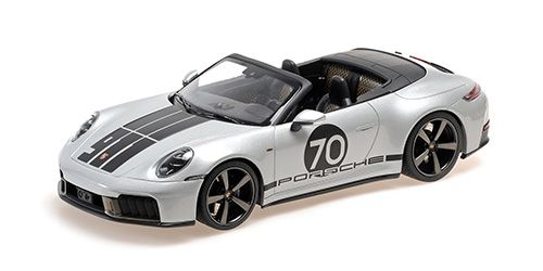 1:18 Minichamps - 2025 Porsche 911 (992.2) Carrera GTS Cabriolet Spirit 70 Silver