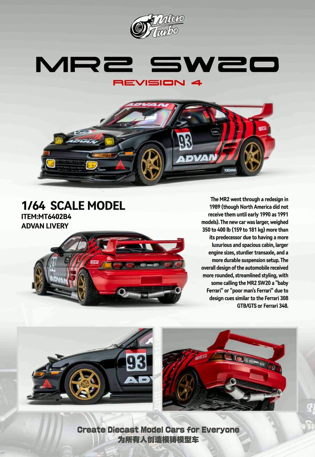 1:64 Microturbo - Custom MR2 *Advan*, black/red