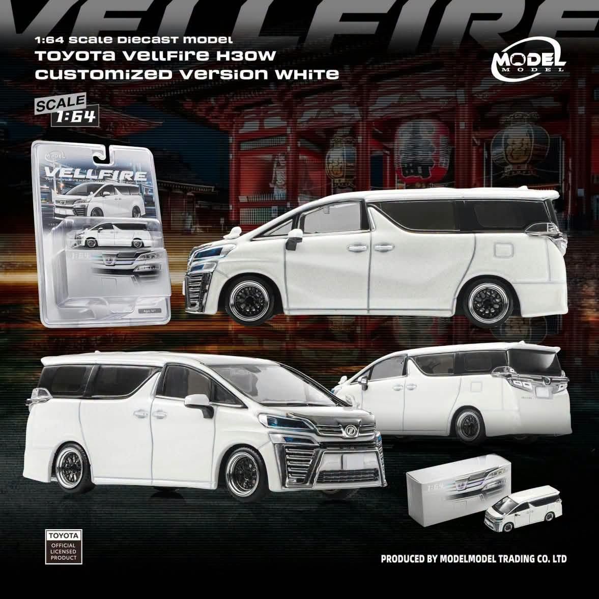1:64 ModelModel - Toyota Vellfire H30W Customized Version, white