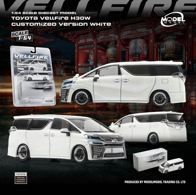 1:64 ModelModel - Toyota Vellfire H30W Customized Version, white
