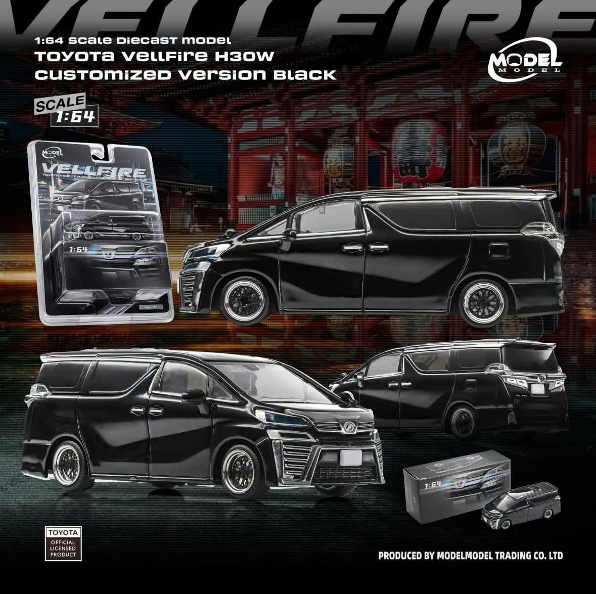 1:64 ModelModel - Toyota Vellfire H30W Customized Version, black