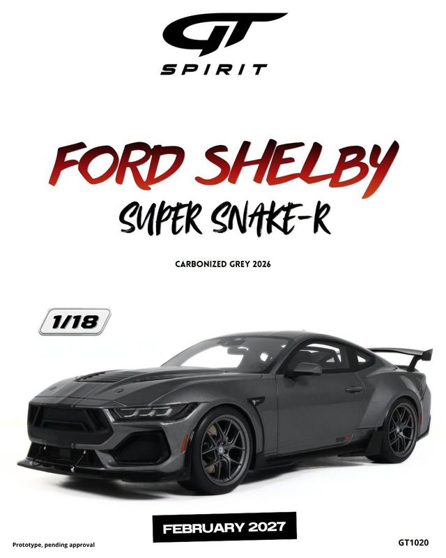 1:18 GT Spirit - 2026 Ford Mustang Shelby Super Snake Coupé Carbon Grey 1:18 GT Spirit - 2026 Ford Mustang Shelby Super Snake Coupé Carbon Grey