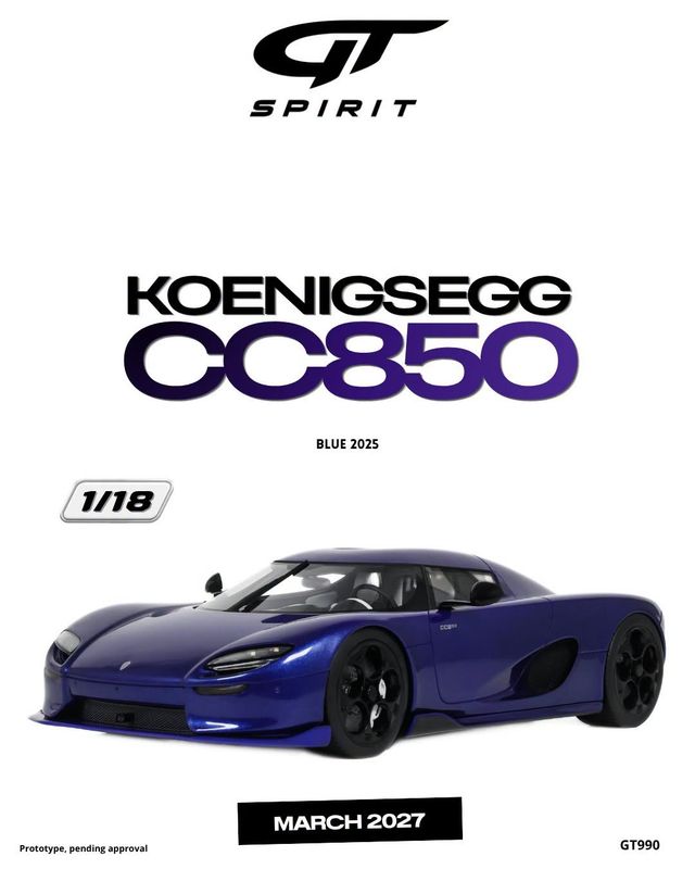 1:18 GT Spirit - 2025 Koenigsegg CC850 Blau 1:18 GT Spirit - 2025 Koenigsegg CC850 Blau