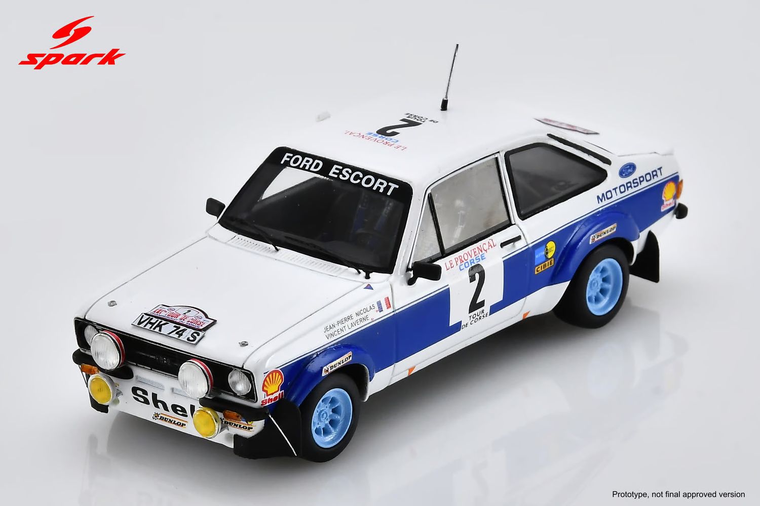 1:43 Spark - Ford Escort RS1800 #2 Tour de Corse 1977 J.P. Nicolas / V. Laverne