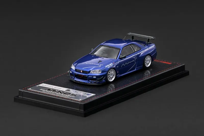 1:64 Ignition - Nissan Skyline GT-R Mine's (R34), blue metallic 1:64 Ignition - Nissan Skyline GT-R Mine's (R34), blue metallic