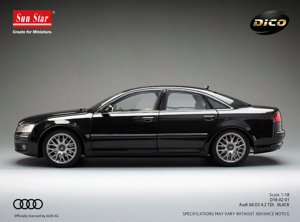 1:18 Sunstar - 2008 Audi A8 (D3) 4.2 TDI Black