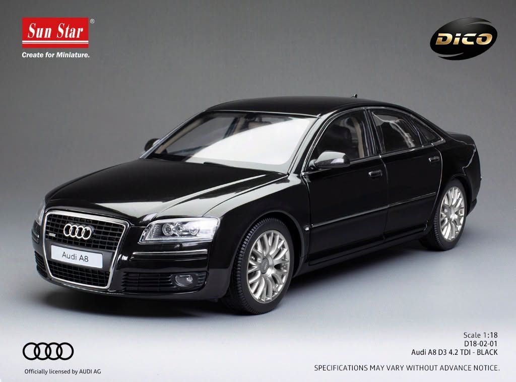 1:18 Sunstar - 2008 Audi A8 (D3) 4.2 TDI Black