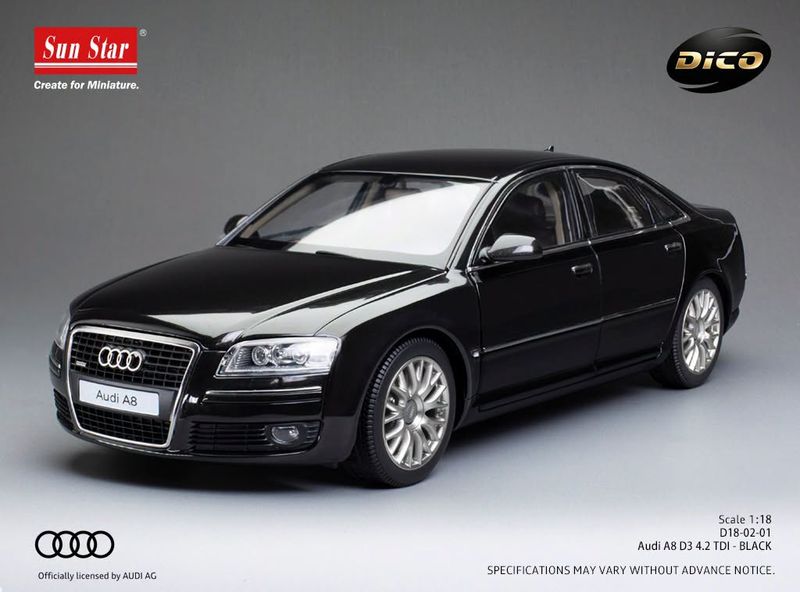 1:18 Sunstar - 2008 Audi A8 (D3) 4.2 TDI Black 1:18 Sunstar - 2008 Audi A8 (D3) 4.2 TDI Black