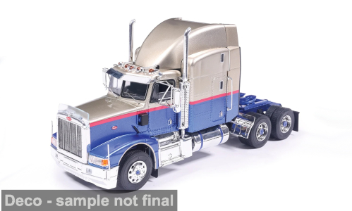 1:43 Ixo USA - 2014 Peterbilt 377 Blau / Beige