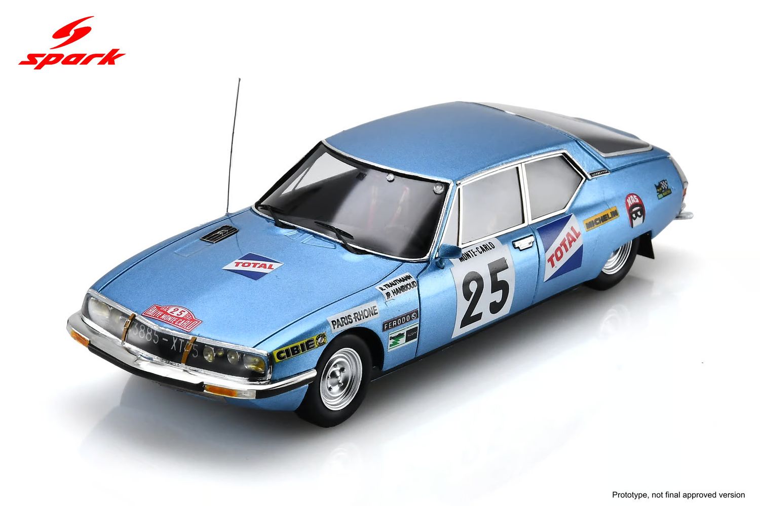1:43 Spark - Citroën SM #25 Rallye Monte Carlo 1972 R. Trautmann / J.-P. Hanrioud