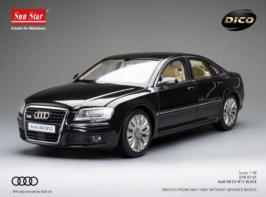 1:18 Sunstar - 2008 Audi A8 (D3) 6.0 W12 Black
