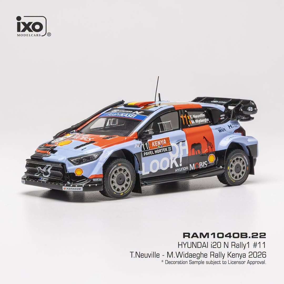1:43 Ixo - Hyundai i20 N Rally1 #11 Safari Rallye Kenia 2026 T. Neuville / M. Wydaeghe 1:43 Ixo - Hyundai i20 N Rally1 #11 Safari Rallye Kenia 2026 T. Neuville / M. Wydaeghe