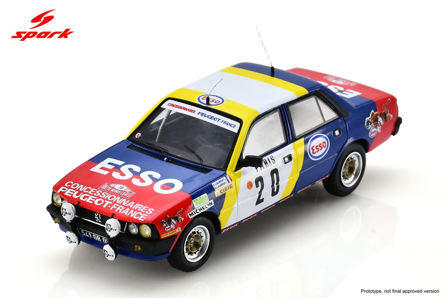 1:43 Spark - Peugeot 505 STI #20 Rallye Monte Carlo 1982 C. Laurent / D. Laurent