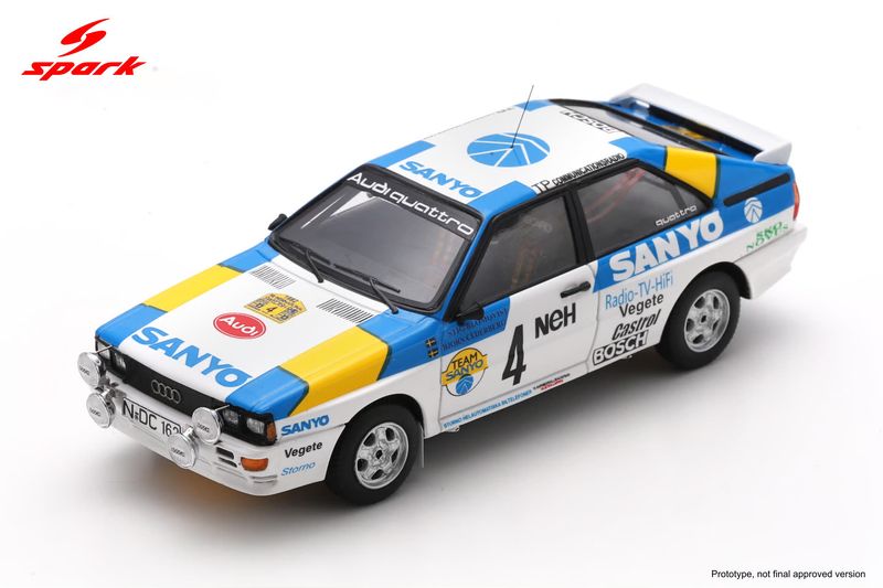 1:43 Spark - Audi quattro #4 Swedish Rally 1982 S. Blomqvist / B. Cederberg – Sieger 1:43 Spark - Audi quattro #4 Swedish Rally 1982 S. Blomqvist / B. Cederberg – Sieger