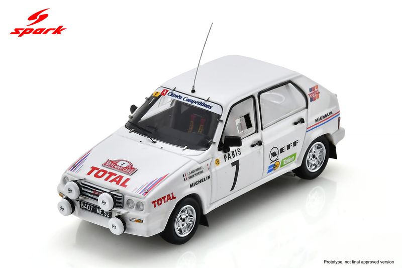 1:43 Spark - Citroën Visa 1000 Pistes #7 Rallye Monte Carlo 1985 J.-C. Andruet / A. Peuvergne – 8. Platz 1:43 Spark - Citroën Visa 1000 Pistes #7 Rallye Monte Carlo 1985 J.-C. Andruet / A. Peuvergne – 8. Platz