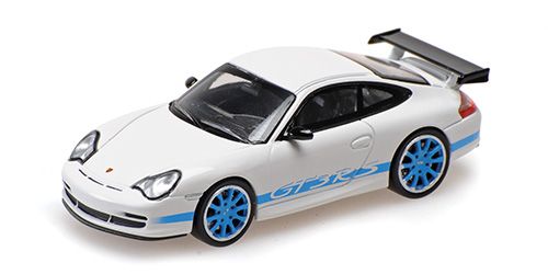 1:64 Minichamps - 2002 Porsche 911 (996) GT3 RS Coupé White / Blue 1:64 Minichamps - 2002 Porsche 911 (996) GT3 RS Coupé White / Blue