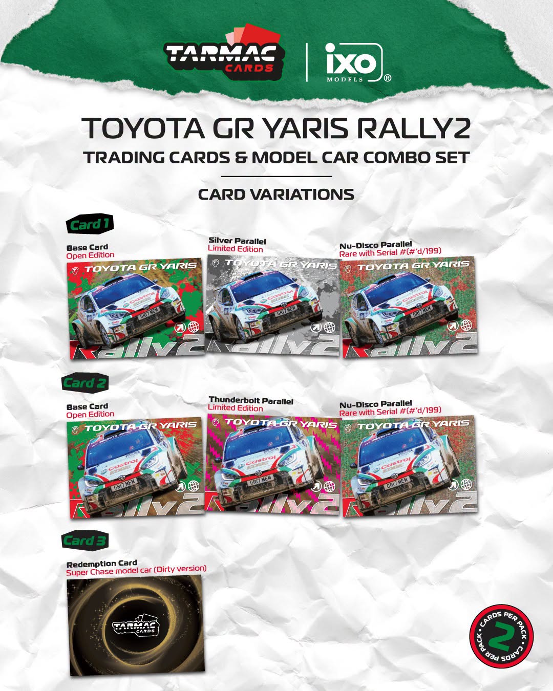 1:64 Tarmac - 2024 Toyota Yaris GR Rally1 Hybrid #3 Chris Ingram British Rally Championship Champion *Tarmac Cards*