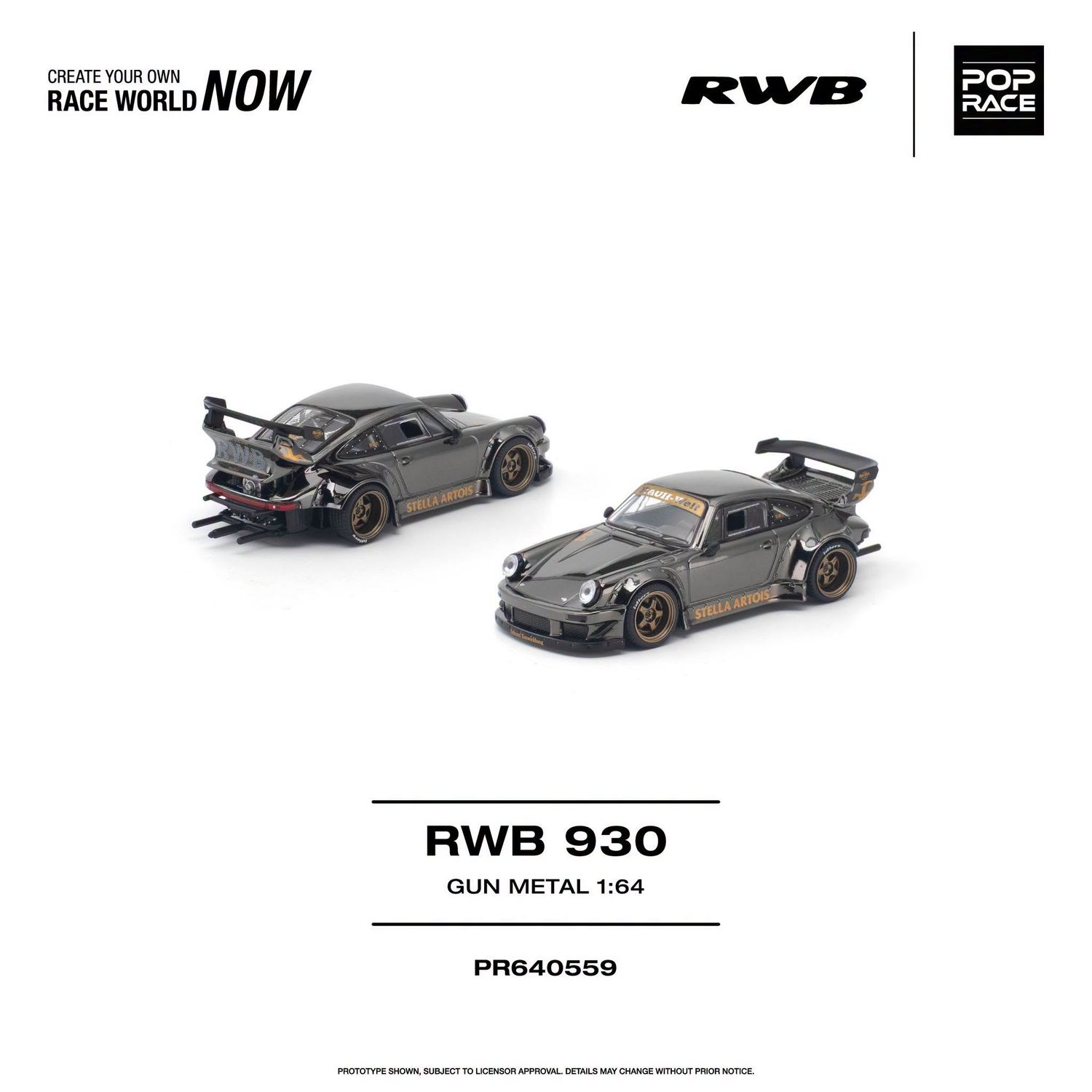 1:64 Pop Race Limited - RWB 930, gun metal