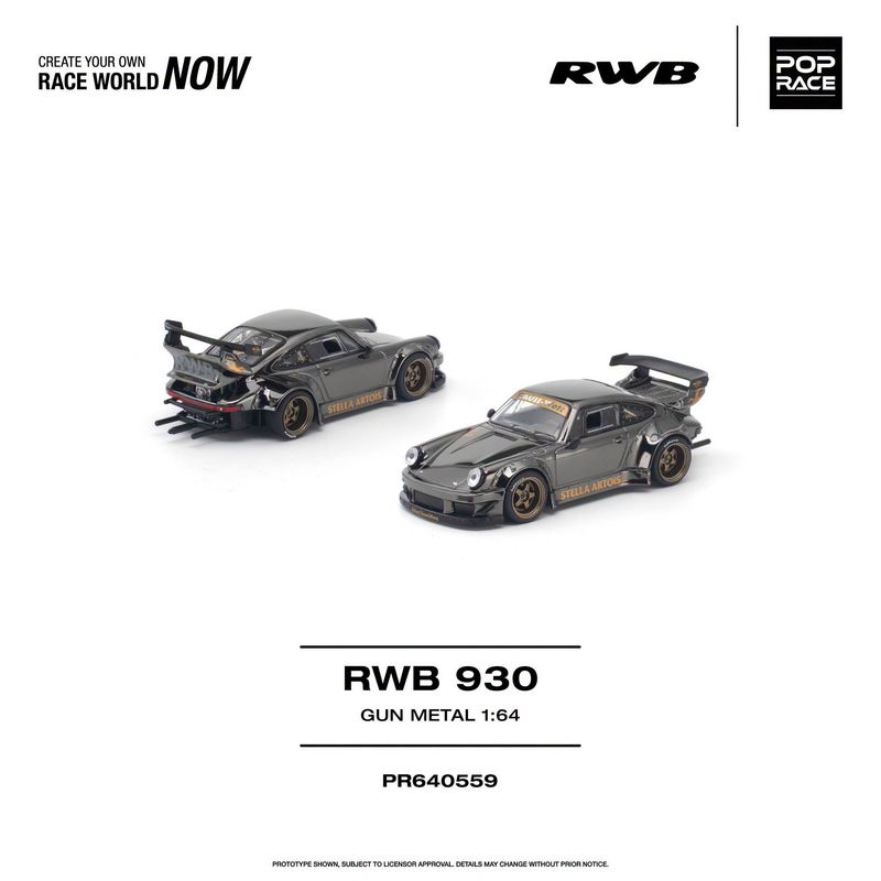 1:64 Pop Race Limited - RWB 930, gun metal