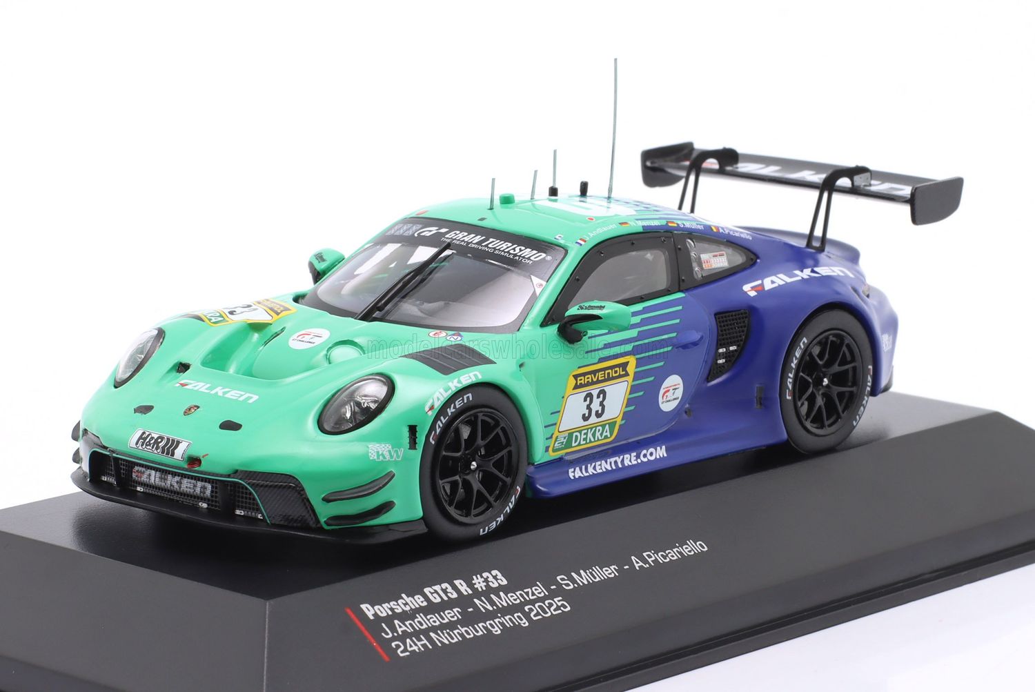 1:43 Ixo - Porsche 911 (992) GT3 R #33 Falken Motorsports 24h Nürburgring 2025 J. Andlauer / N. Menzel / S. Müller / A. Picariello