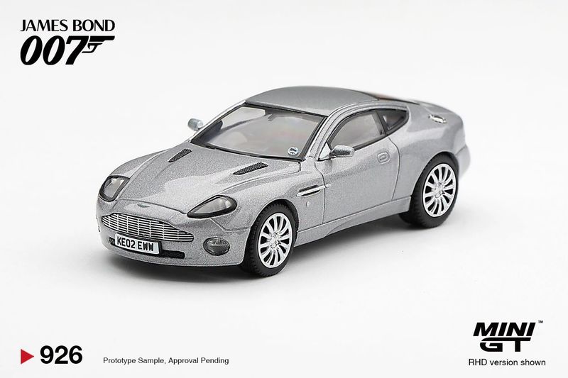 1:64 Mini GT - 2002 Aston Martin V12 Vanquish *Die Another Day* English Blister Packaging 1:64 Mini GT - 2002 Aston Martin V12 Vanquish *Die Another Day* English Blister Packaging