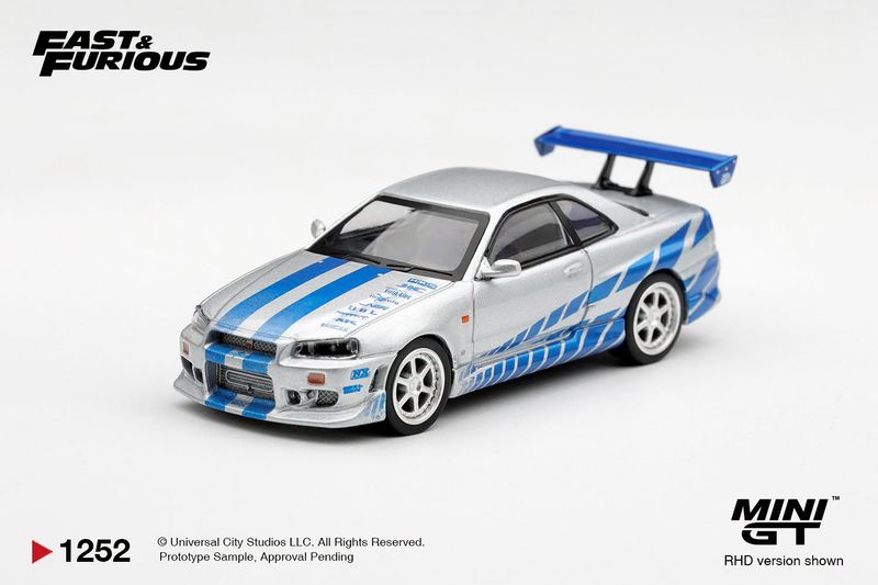 1:64 Mini GT - 2003 Nissan Skyline GT-R (R34) C-West *2 Fast 2 Furious* Brian O’Conner
