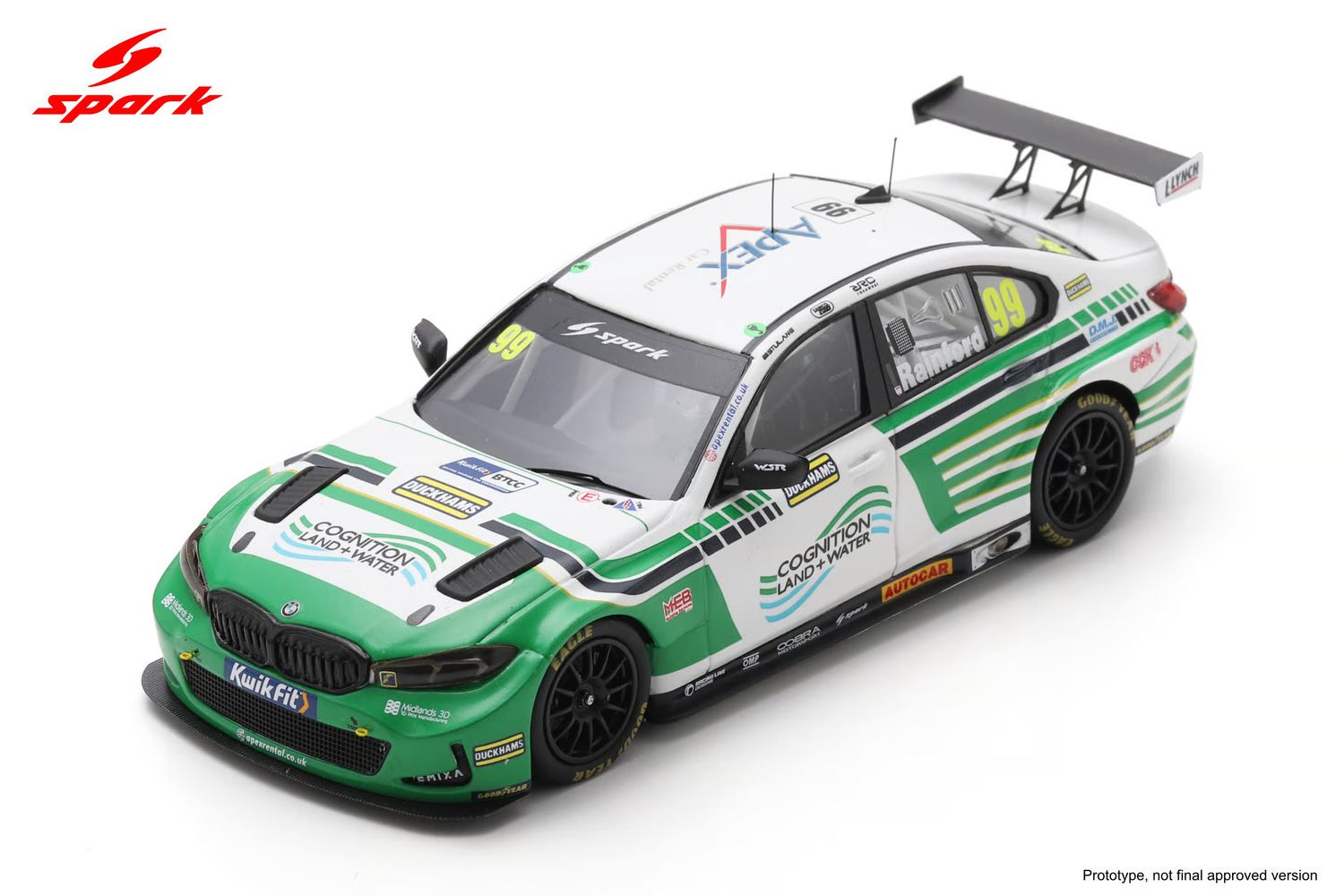 1:43 Spark - BMW 330i #99 West Surrey Racing BTCC 2026 C. Rainford