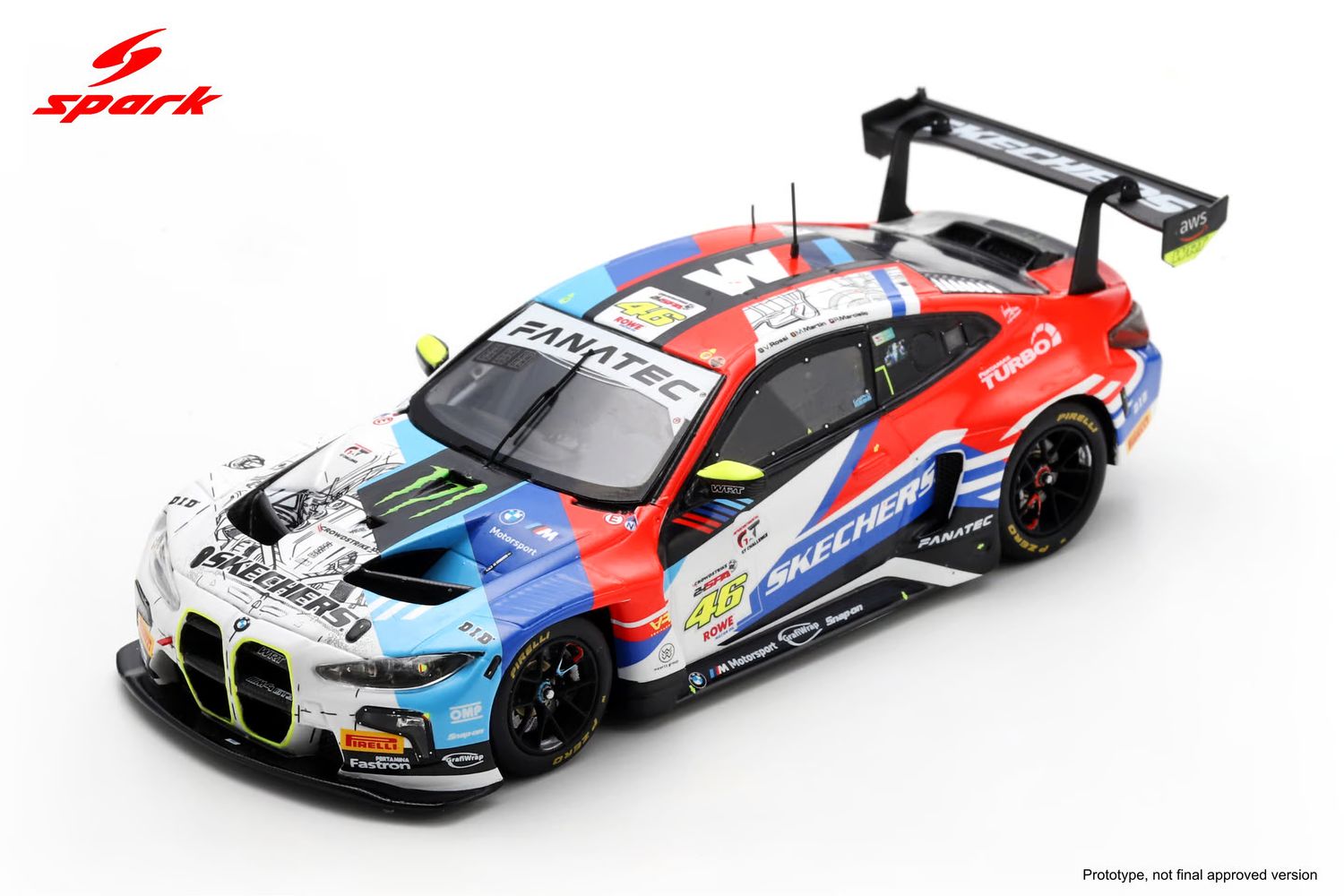 1:64 Spark - BMW M4 GT3 #46 Team WRT 24h Spa 2024 V. Rossi / M. Martin / R. Marciello