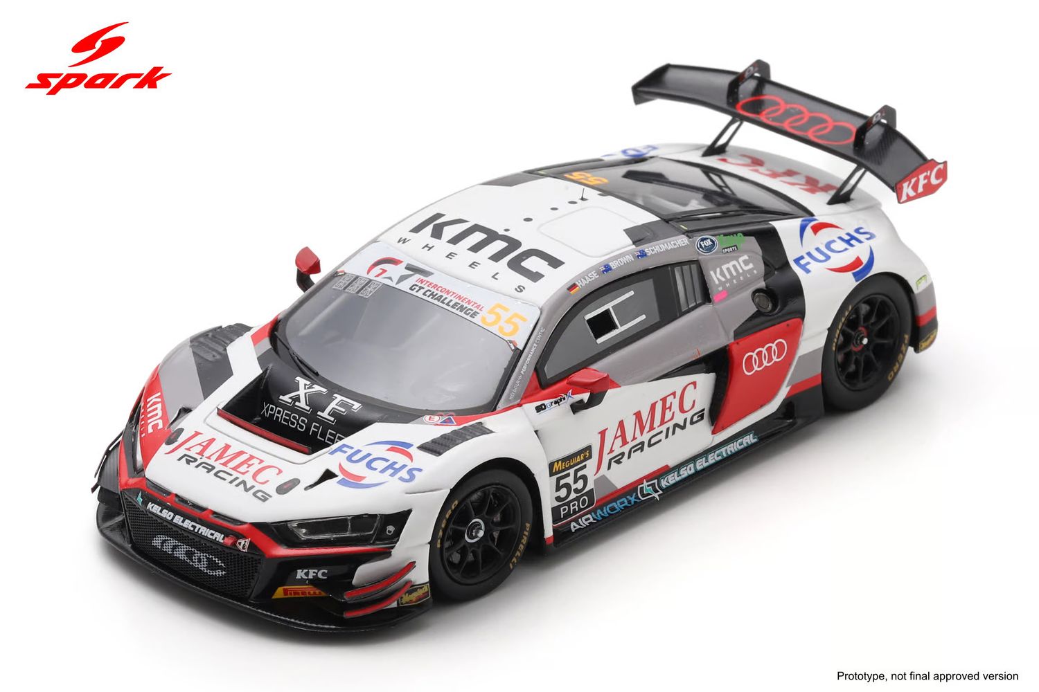 1:43 Spark - Audi R8 LMS GT3 Evo II #55 Jamec Racing / Team MPC 12h Bathurst 2026 B. Schumacher / C. Haase / W. Brown