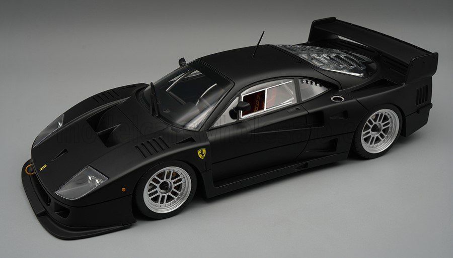 1:12 Tecnomodel - 1996 Ferrari F40 LM Press Version Matt Black / Enkei Silver Wheels