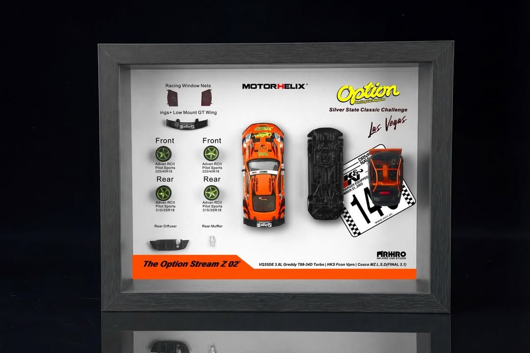 1:64 Motorhelix - 2005 Nissan Fairlady Z #143 Option Stream Z Coupé – Panel Display