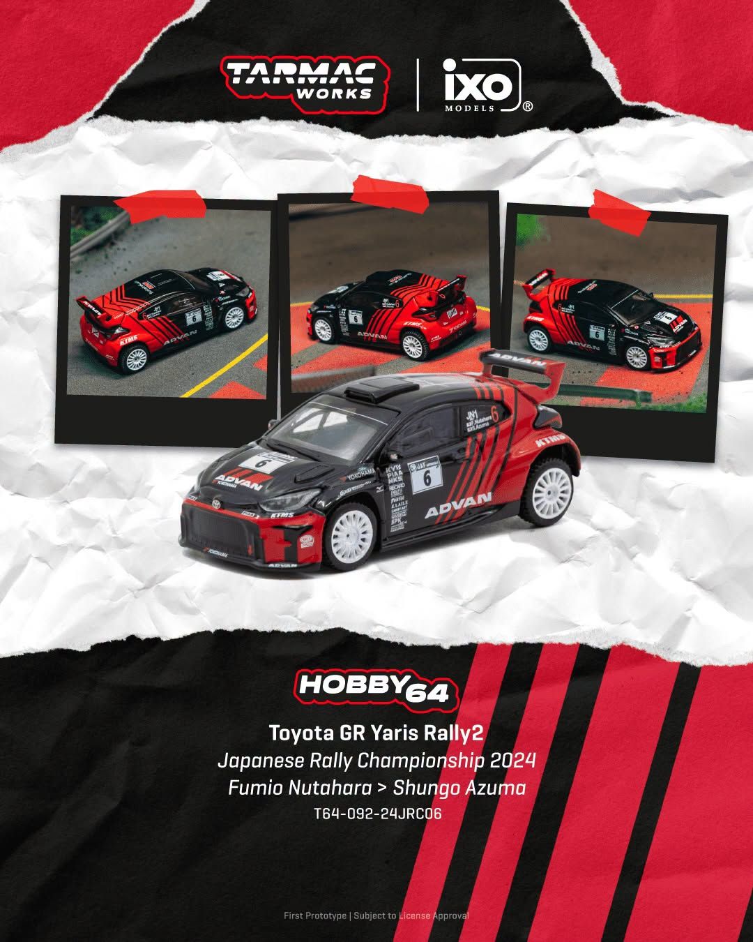 1:64 Tarmac - 2024 Toyota Yaris GR Rally1 Hybrid #6 Fumio Nutahara Japanese Rally Championship