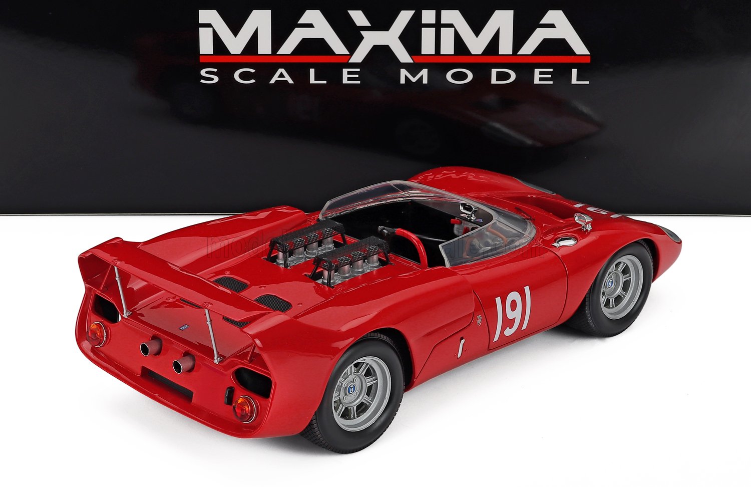 1:18 Maxima Scale Model - De Tomaso Ghia Sport 5000 #191 500 km Mugello 1966 R. Bussinello