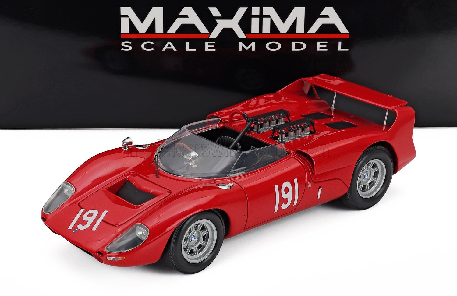 1:18 Maxima Scale Model - De Tomaso Ghia Sport 5000 #191 500 km Mugello 1966 R. Bussinello