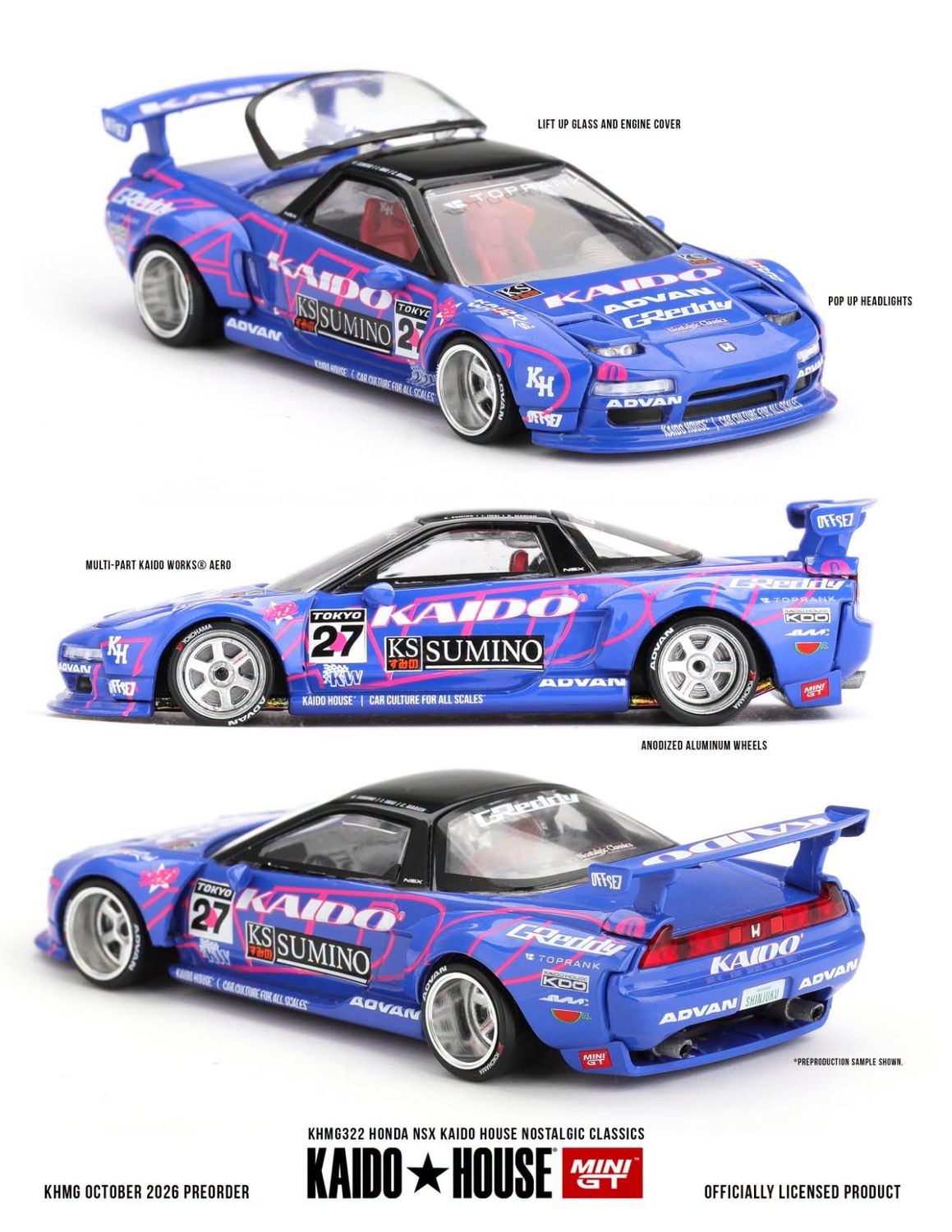 1:64 Mini GT - 1990 Honda NSX Kaido House Nostalgic Classics