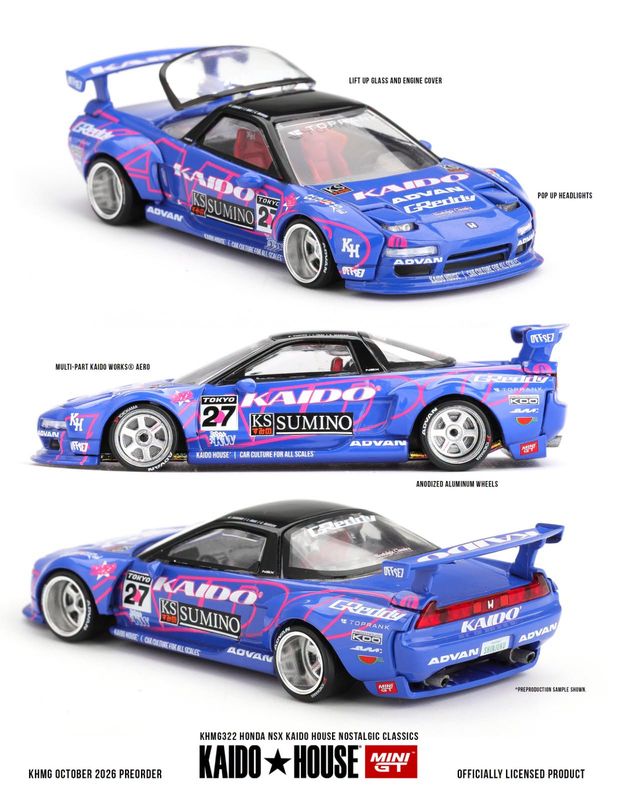 1:64 Mini GT - 1990 Honda NSX Kaido House Nostalgic Classics 1:64 Mini GT - 1990 Honda NSX Kaido House Nostalgic Classics