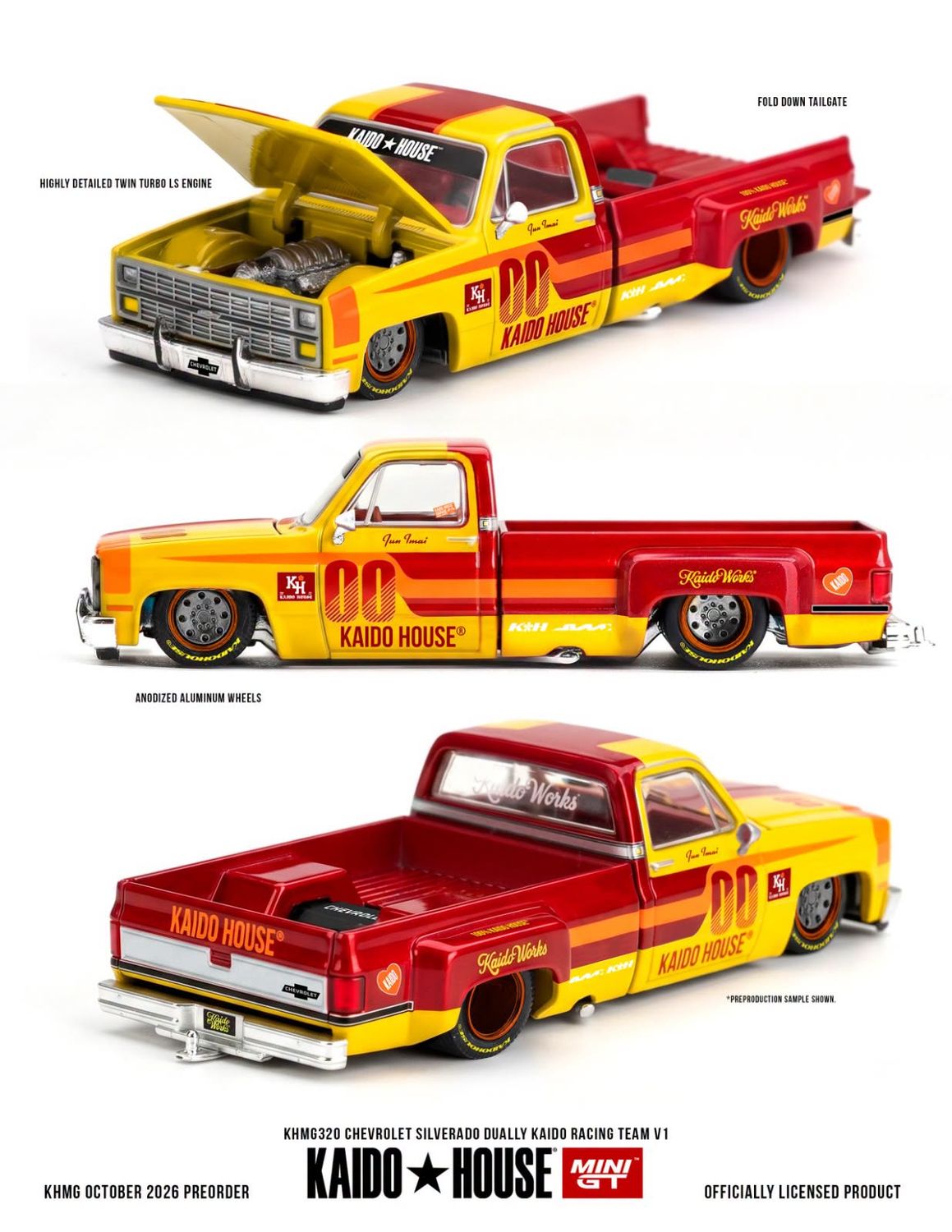 1:64 Mini GT - 1980 Chevrolet Silverado Dually Kaido Racing Team V1