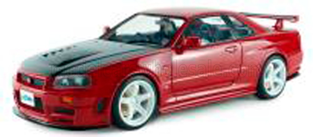 1:18 Solido - 1999 Nissan Skyline GT-R (BNR34) Coupé, Red/Black