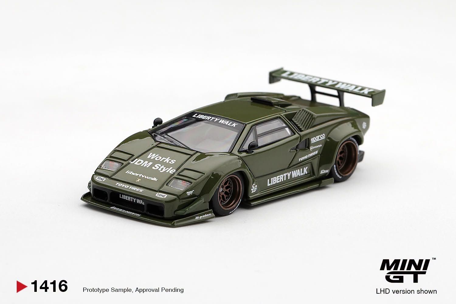 1:64 Mini GT - 2025 Lamborghini Countach LB-Works, army green